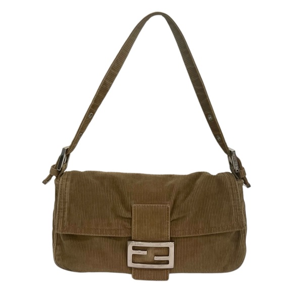 Fendi Corduroy Baguette Shoulder Bag - Picture 1 of 12